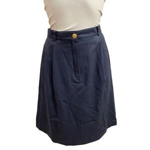 ESCADA SPORT NAVY BLUE NEW WOOL/ RAYON‎ BLEND A-LINE SKIRT LINED SZ 40 / Medium